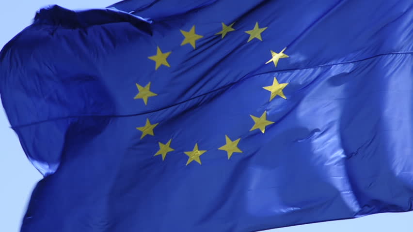 an european flag waving in the wind