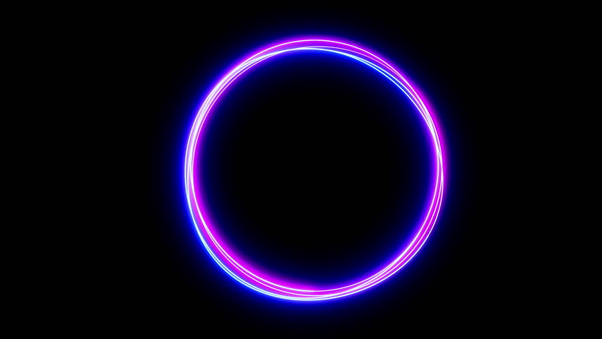 Abstract Neon Circle Fluorescent Stock Footage Video Royalty