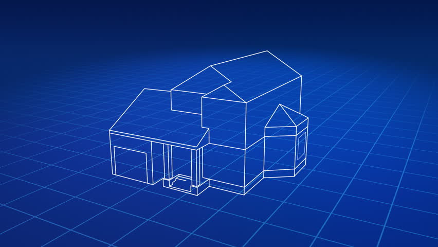 Technical drawing turns into a new house