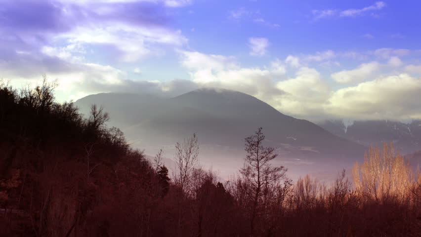 a panning panoramic timelapse of the amazing pyrenees mountain landscape