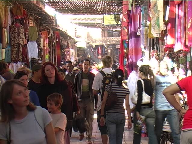 Activity in the souks of Marrakesh, Morocco.