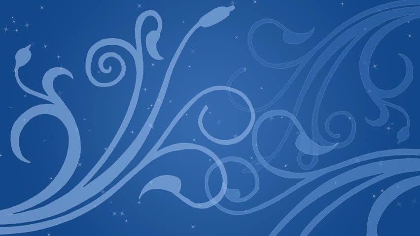 Blue plants growing with sparks background, HD  CG animation.