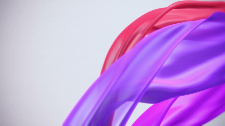 3 fabric strips flowing by wind + alpha channel 