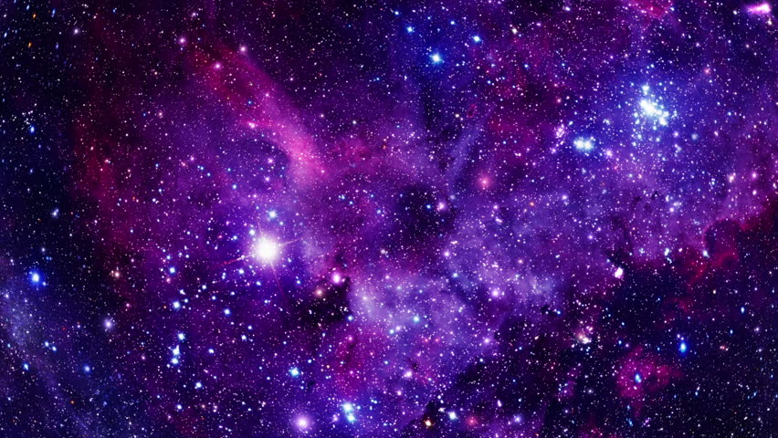 Flying Through Stars And Nebulae 4k Purple The Camera Flies Through A Star Field Against The 8763