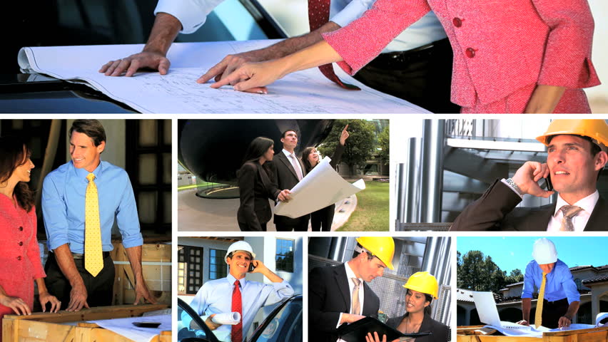 Montage collection of architects & clients responsible for future modern building developments