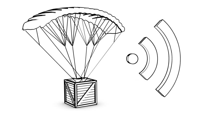 parachute box with wireless sign