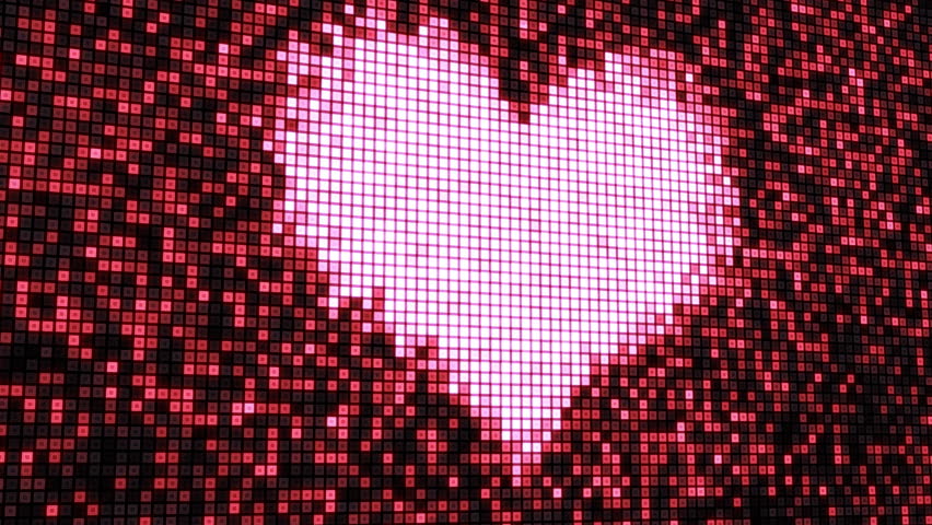 heart shape on digital screen seamless loop