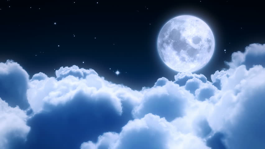 flight over the night sky - loopable cg animation 02