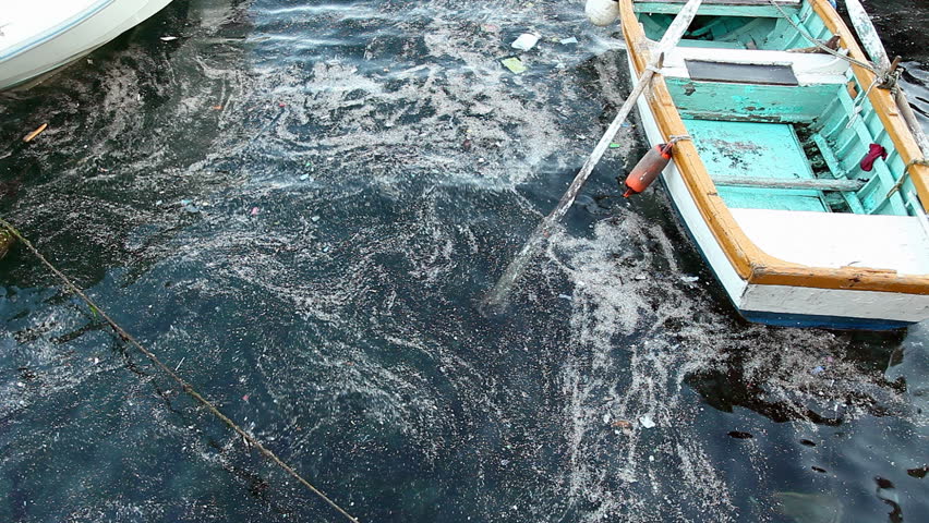 Polluted water
