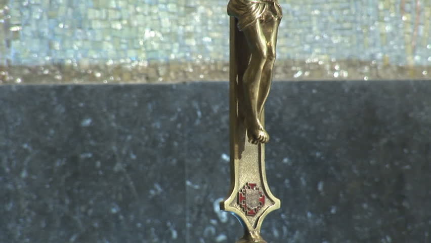 bronze statuette of crucified Jesus Christ