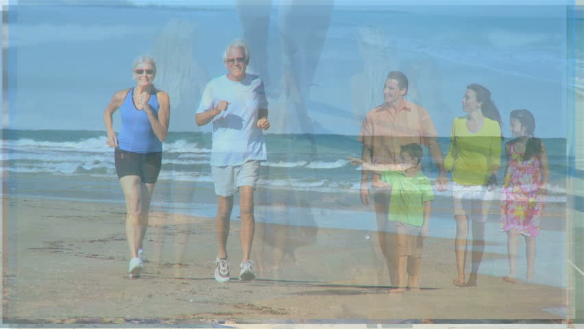 Montage images of people enjoying varied healthy outdoor activities