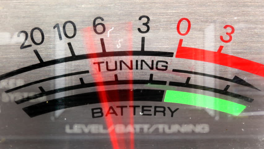 Power and battery levels on old ghetto blaster moving