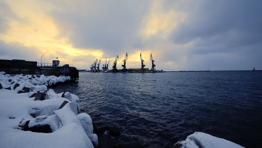 Seaport in the Sakhalin island
