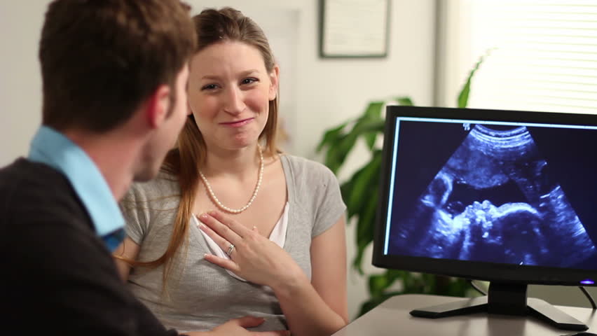 A young couple talks about their ultrasound