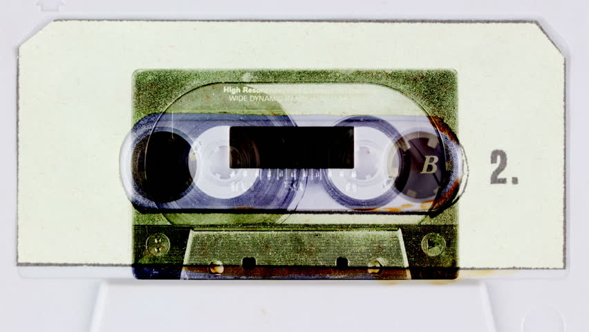 sequence made from close up  shots of cassette music tapes