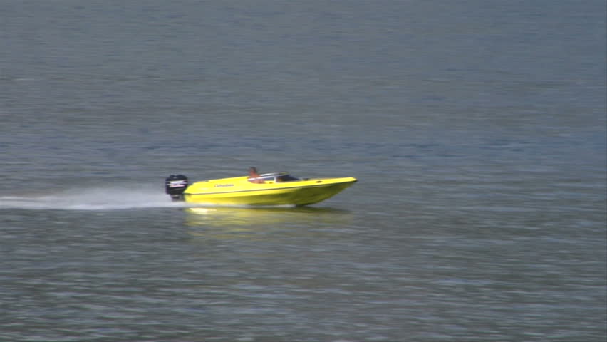 A motorboat in Lake Como 