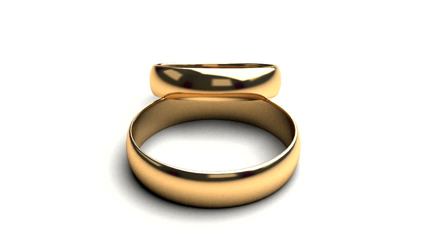 High realistic gold wedding rings. Loop.