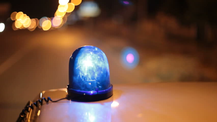 warning light and siren of  police car