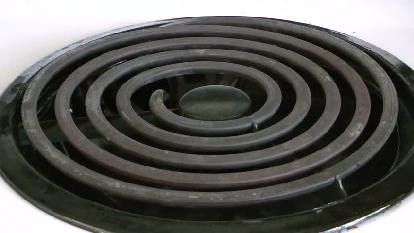 A glowing heating element from an electric stove