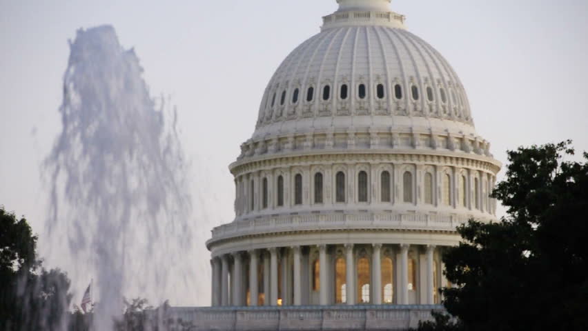 Capitol building and a fountain in Washington D.C. circa 2009