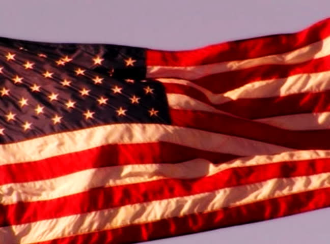 American Flag Sunset 04 Loop Slow Motion 210fps