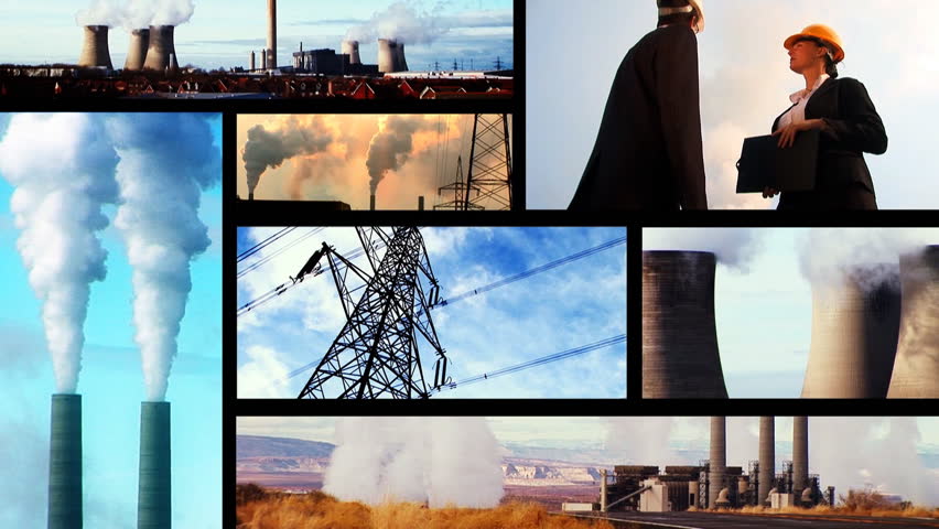 Nuclear and fossil fuels montage