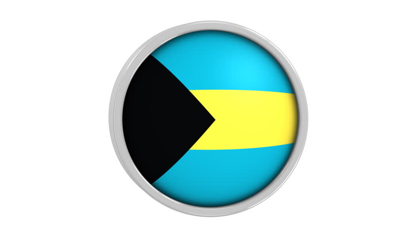 Bahamian flag with circular frame. Part of a series.