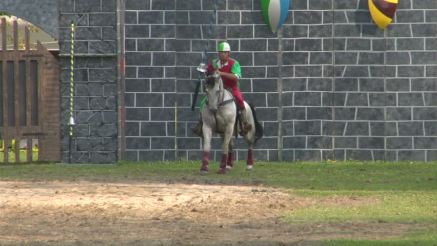 COMO, ITALY - CIRCA SEPT 2011:  Palio del Baradello re-enacts Barbarossa's visit to his allies in Como after defeating Milan in the 1159 battle, circa Sept 2011, Como, Italy. Period dances, games and shows create a medieval atmosphere at this annual event