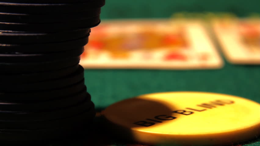 Poker table, professional dolly shot.