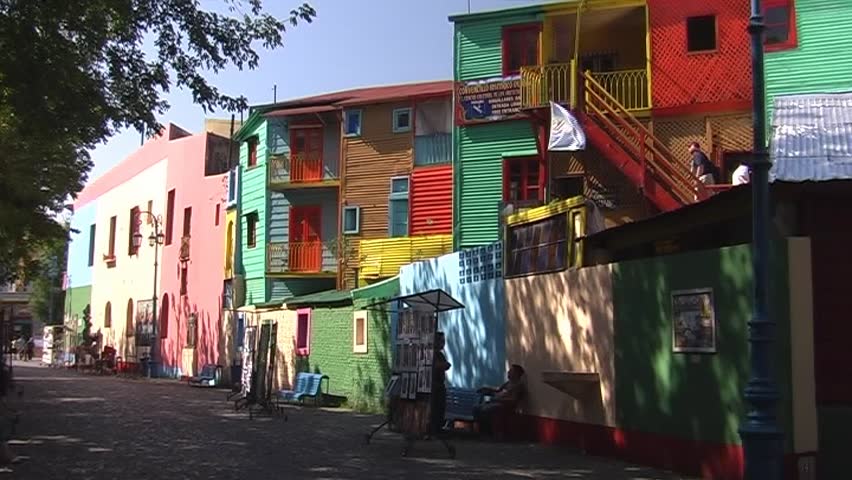Side street of the "Caminito" in La Boca, a traditional (tango) district of Buenos Aires (Arg.) - SD 16:9, Panasonic NV-GS500 (3 CCD)