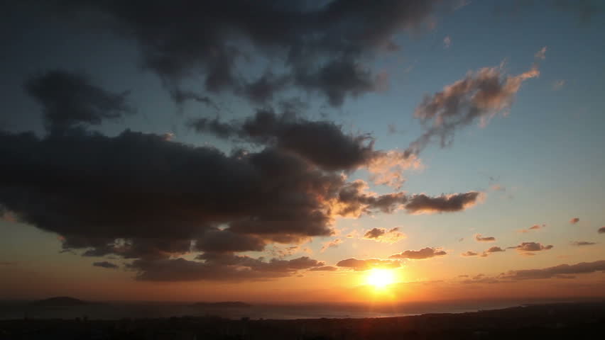 beautiful sunset time lapse at the city