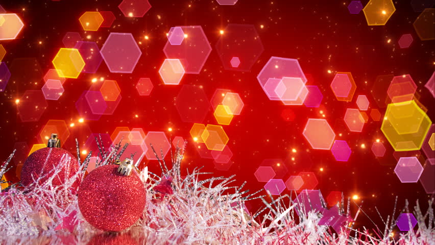 red christmas tree decoration and lights loopable