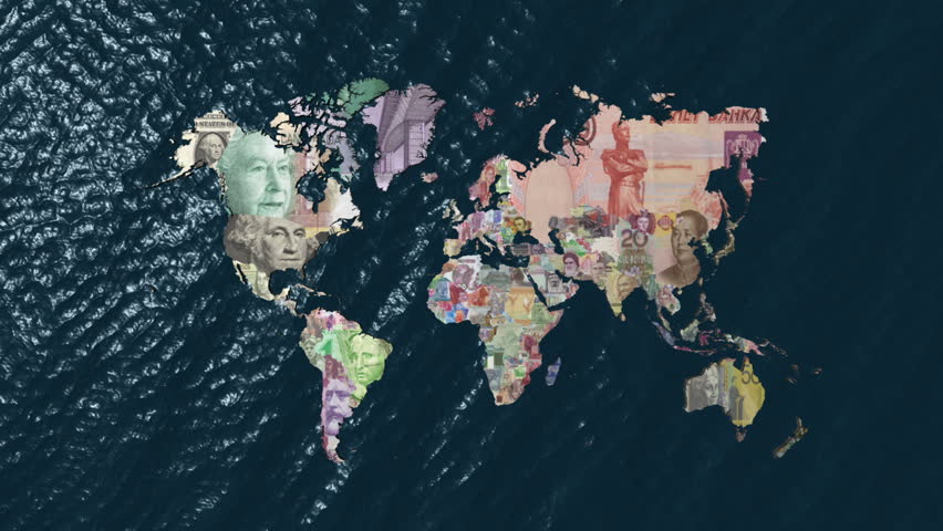 America Financial World with Currencies as Countries with NO Clouds