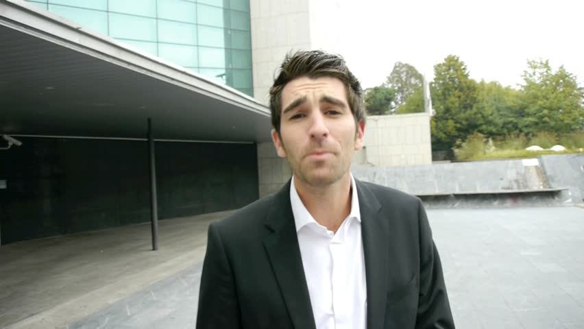 Salesman promoting new project