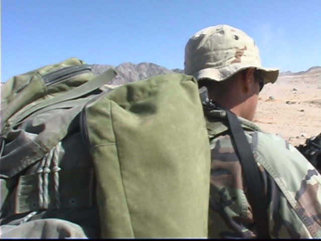 US Marines training in the desert
