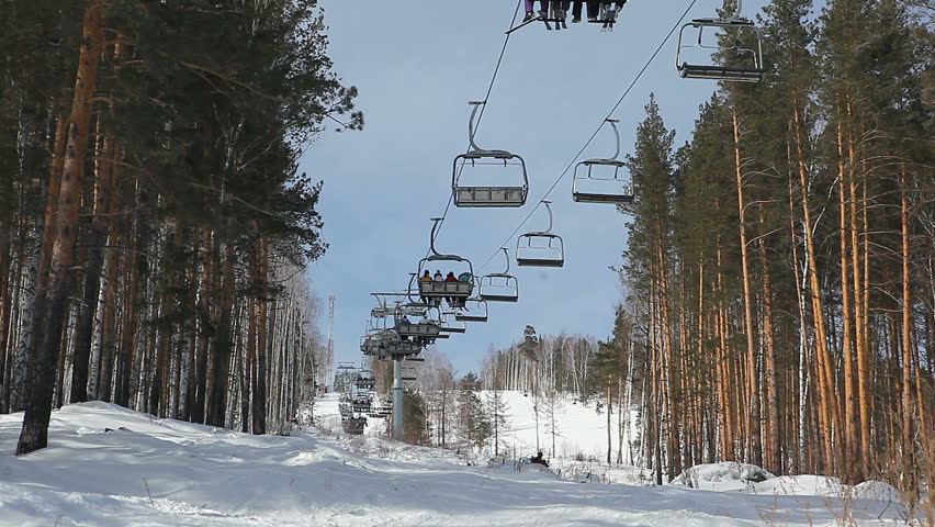 elevator lifting people on the mountain