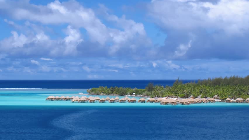 Time Lapse Clouds over Bora Bora Lagoon, French Polynesia 