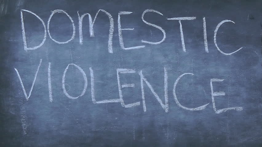 Erase Domestic Violence - words are erased from a chalkboard