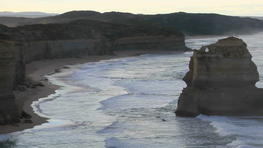 Rock formations known as the Twelve Apostles along the Australian coast.