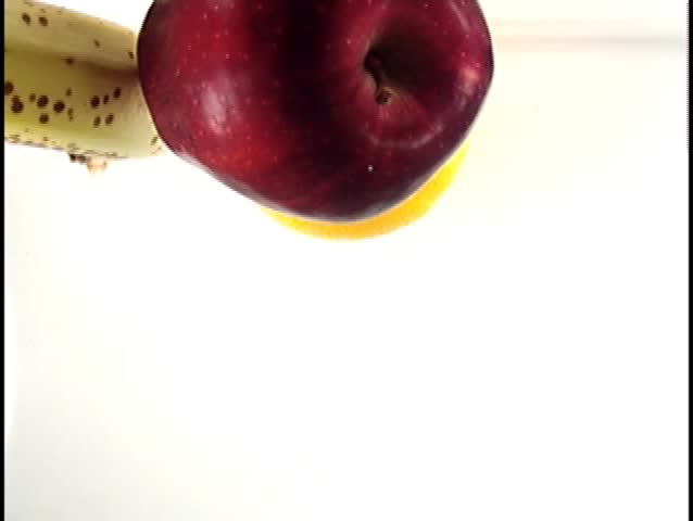 Fruits and vegetables dropping, bouncing and floating in water (Excellent web introduction and presentation background - can be looped continuously!)