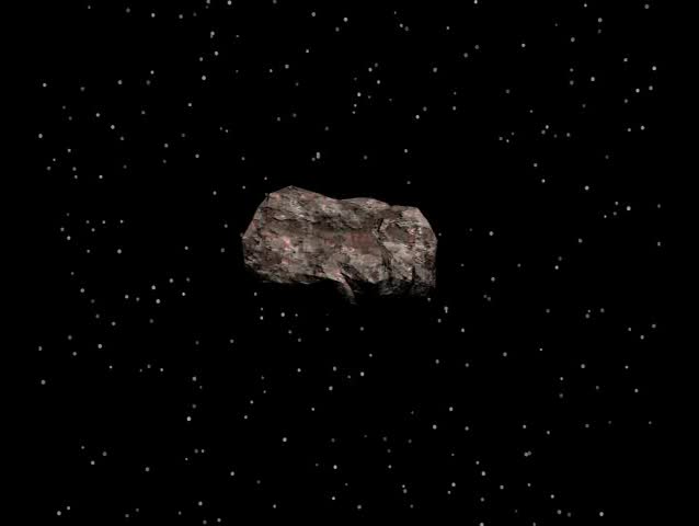 An asteroid or meteor floating through the depths of space.