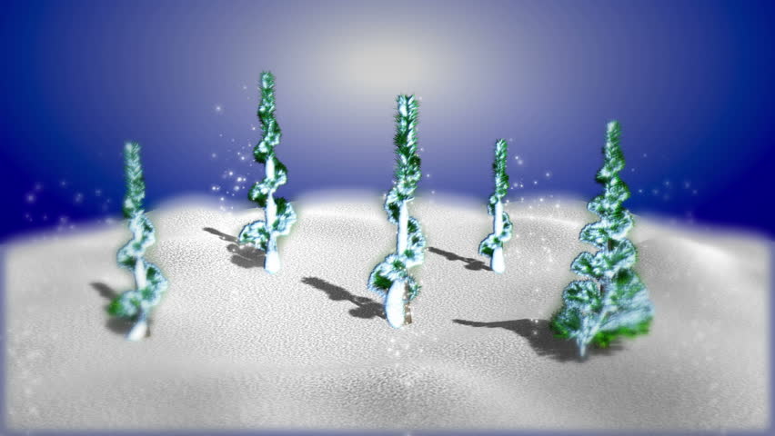 growing pines tree with snow and souvenir