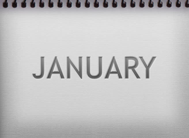 Holiday animation with pages passing through calendar.