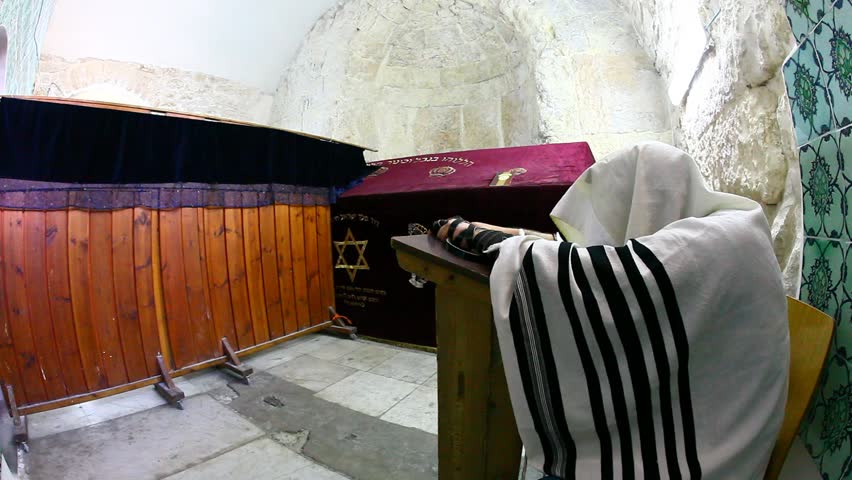 JERUSALEM, ISRAEL - CIRCA OCT 2011: A worshiper prays at King David's Tomb circa October 2011 in Jerusalem.
