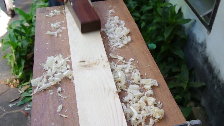 wood plane and shavings