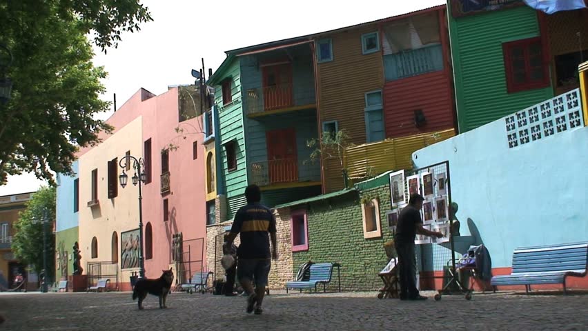 BUENOS AIRES, ARGENTINA - CIRCA 2009: Colorful houses, La boca neighborhood, Buenos Aires, Buenos Aires, South America, Argentina, Capital, City, Metropolis, circa 2009 in Buenos Aires, Argentina.