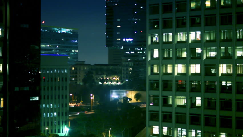 Downtown Elevator Ride at Night