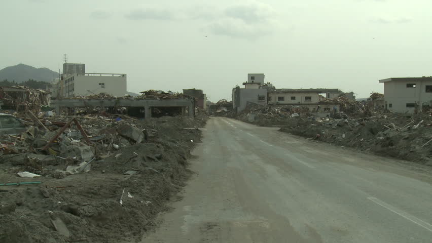 Tsunami Destruction Aftermath In Japan