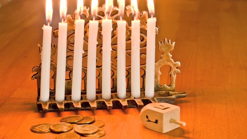Timelapse - Hanukkah Candles Burning 