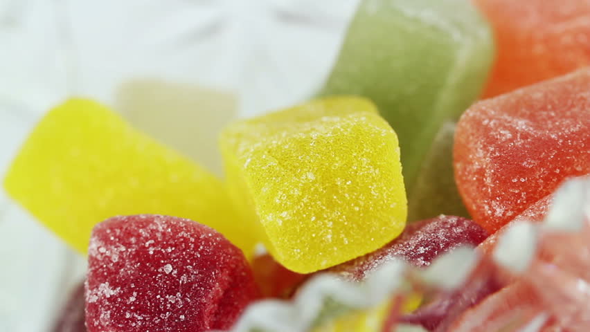 jelly candies rotate closeup